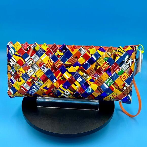 Handbag Bright Colorful Ecoist Candy Wrapper Clutch/Wristlet - Picture 10 of 12